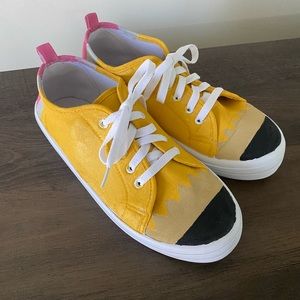 Hand painted pencil shoes. Size 9 and they run wide